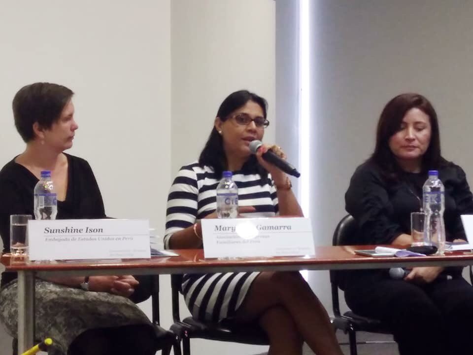 AefPeru's tweet photo. #Enestemomento Conversatorio: Breaking the Glass Ceiling, dónde Mary Ann Gamarra, Presidenta del Comité de Mujeres AEF, participa del panel de discusión junto a otras líderes comprometidas con promover la equidad de género en las organizaciones.#MujeresAEF #BTGCPerú https://t.co/vASYRO68oQ