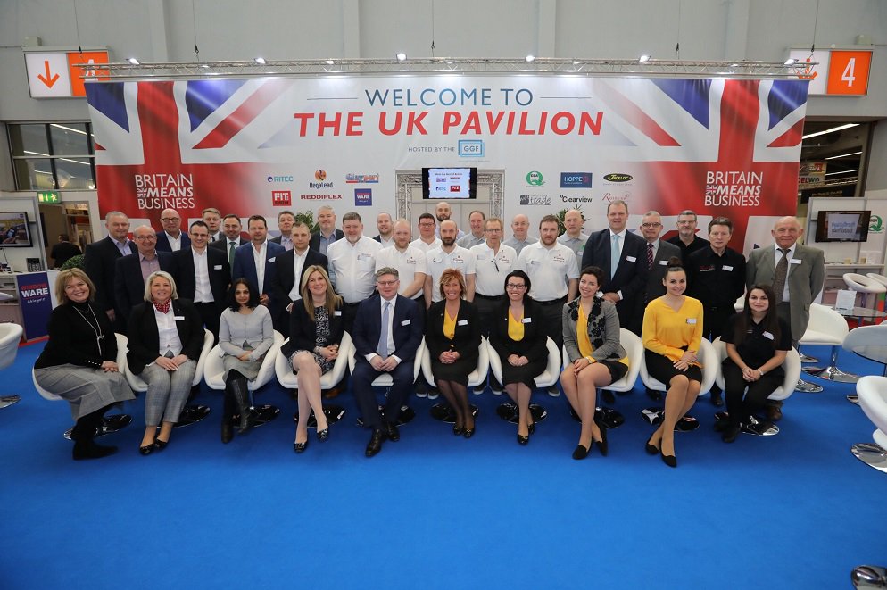 The team photo at #UKPavilion hosted by the #GGF at #FensterbauFrontale. The British Reception sponsored by <a href="/RegaLead/">RegaLead</a> is now underway at Stand 305, Hall 4a!