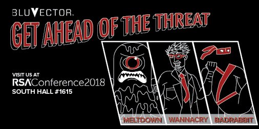 BluVector's tweet image. Heading to #RSAC? Visit BluVector in South Hall booth #1615. With two award nominations, limited edition T-Shirts, speaking engagements and upcoming announcements, take a look at everything we're doing before and during the show. Check out ow.ly/4VWG30j680Y for the latest.