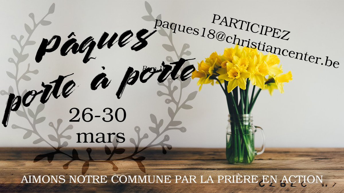 ChristianCtrBru's tweet photo. Join us this at 9:00am to pray, prepare and distribute flowers to our neighbors during BEAUTIFUL FEET OPERATION Register now!- Rejoignez-nous dès 9:00 pour prier, préparer et distribuer des fleurs à nos voisins pendant notre OPERATION PAQUES PORTE-A-PORTE. Inscrivez-vous! https://t.co/BS4lS3OFEw