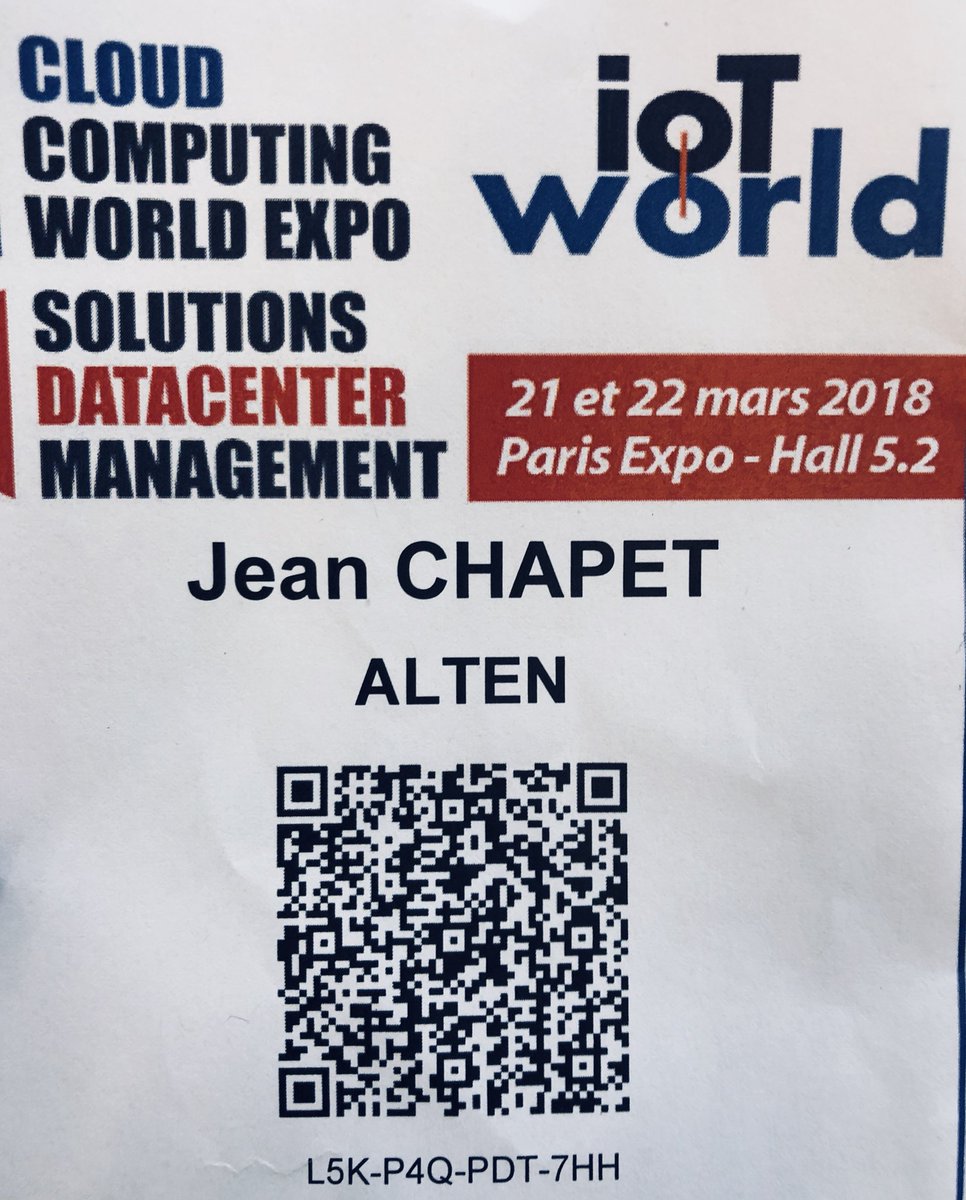 AltenTelecom's tweet photo. ALTEN au Salon « IOT World 2018 »
#alten #iot #workinprogress 
Et bravo à @Objenious pour ce très beau stand ! https://t.co/Zhl3pQ9O84