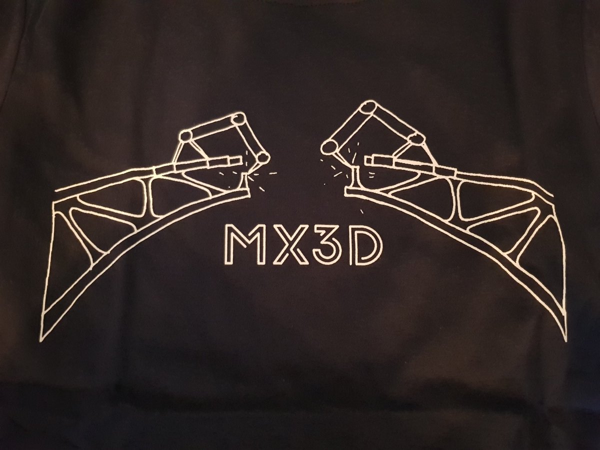 tim geurtjens (@timgeurtjens) on Twitter photo My pleasure! Enjoy!
RT <a href="/keanw/">Kean Walmsley</a>: Love the design of my new @MX3D_Bridge T-shirt and matching hoodie. Almost as cool as the bridge itself! My pleasure! Enjoy!
RT <a href="/keanw/">Kean Walmsley</a>: Love the design of my new @MX3D_Bridge T-shirt and matching hoodie. Almost as cool as the bridge itself!