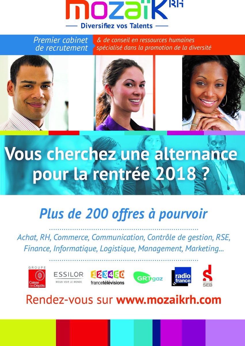 mozaikrh's tweet photo. 200 offres à pourvoir en alternance !

@mozaikrh lance la 10ème édition des "Journées Mozaïk-Alternance" !
Déposez vos candidatures spontanées pour des contrats :
- en contrat de professionnalisation >> https://t.co/OOAOxjPOo9
- en apprentissage >>  https://t.co/S8phAKDKNf https://t.co/zNcThraBxR