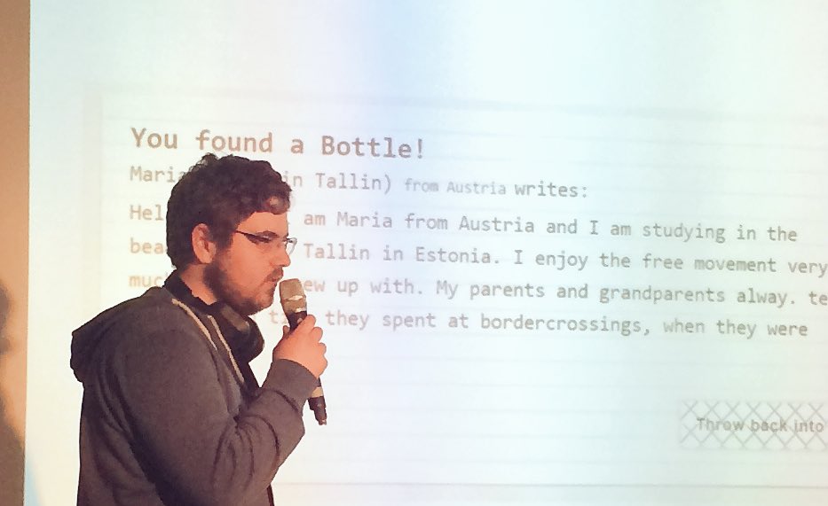 DanielFritzEU's tweet photo. Message in a bottle. From Europe for Europe. They are live already! Write your message, throw it into the digital sea, find a #EUinabottle! https://t.co/jPYwqng8aU #EUhack https://t.co/fqPWPFjQ0I