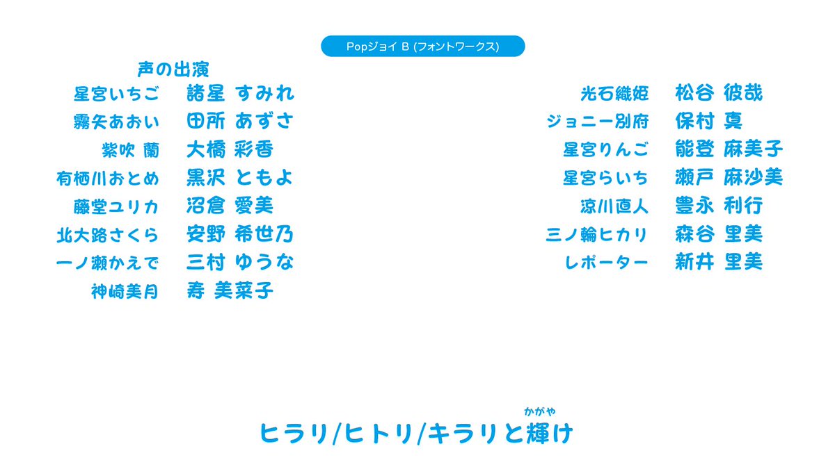 アニメのフォント در توییتر アイカツ Edクレジット 歌詞 Popジョイ B T Co Tlgo5nsh2k アイカツ Aikatsu Popジョイ