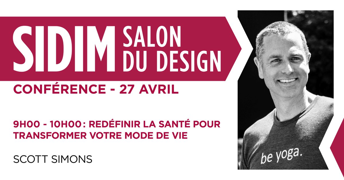 _INT_design's tweet image. Scott Simons vous fera découvrir de nouvelles stratégies efficaces vous inspirant à réinvestir dans votre santé au quotidien, pour être plus efficace dans toutes les facettes de votre vie!
Réservez votre place dès maintenant sidim.com/conferences/