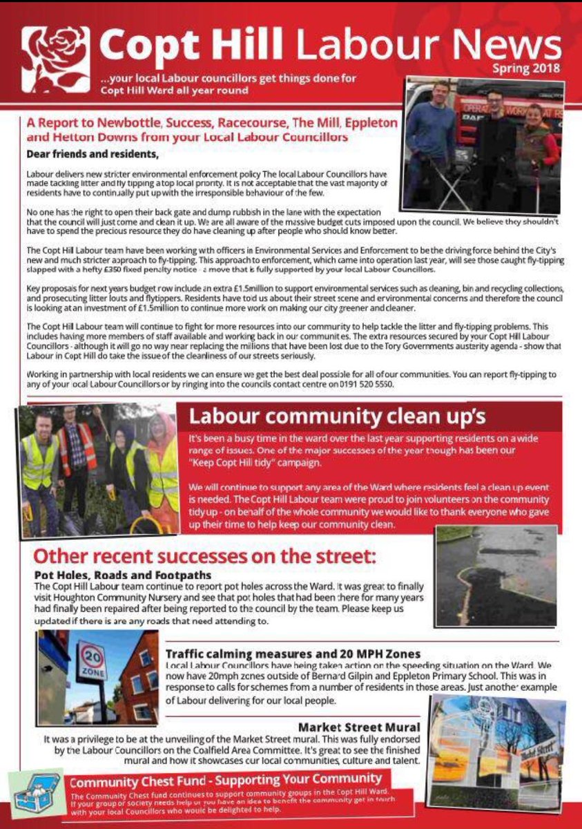 CoptHillLabour's tweet photo. We've been delivering our Copt Hill Labour News to people - have a read about Labour action in our area! #Labourworks @SunderlandLab https://t.co/pUzZZDXZ0F