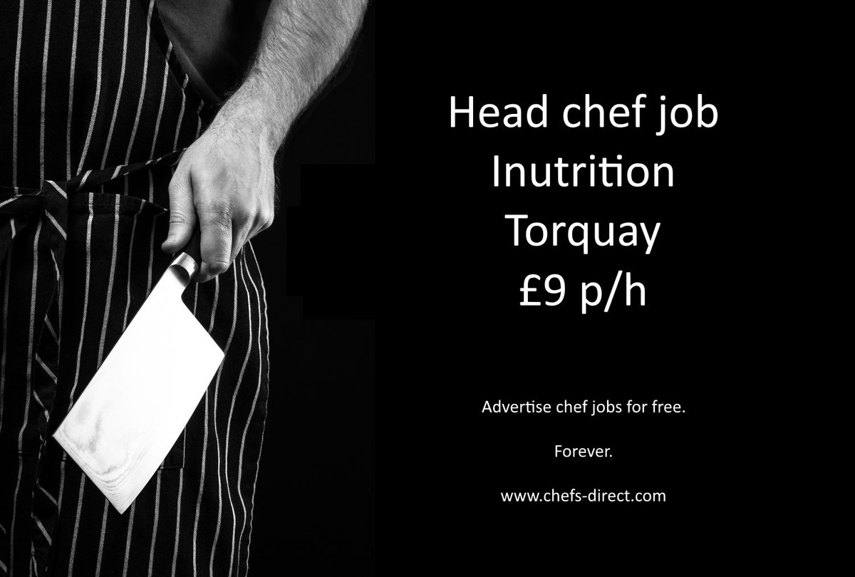 Head chef job - Inutrition - Torquay - £9 p/h - chefs-direct.com/job/inutrition… #chef #chefs #chefjob #chefjobs