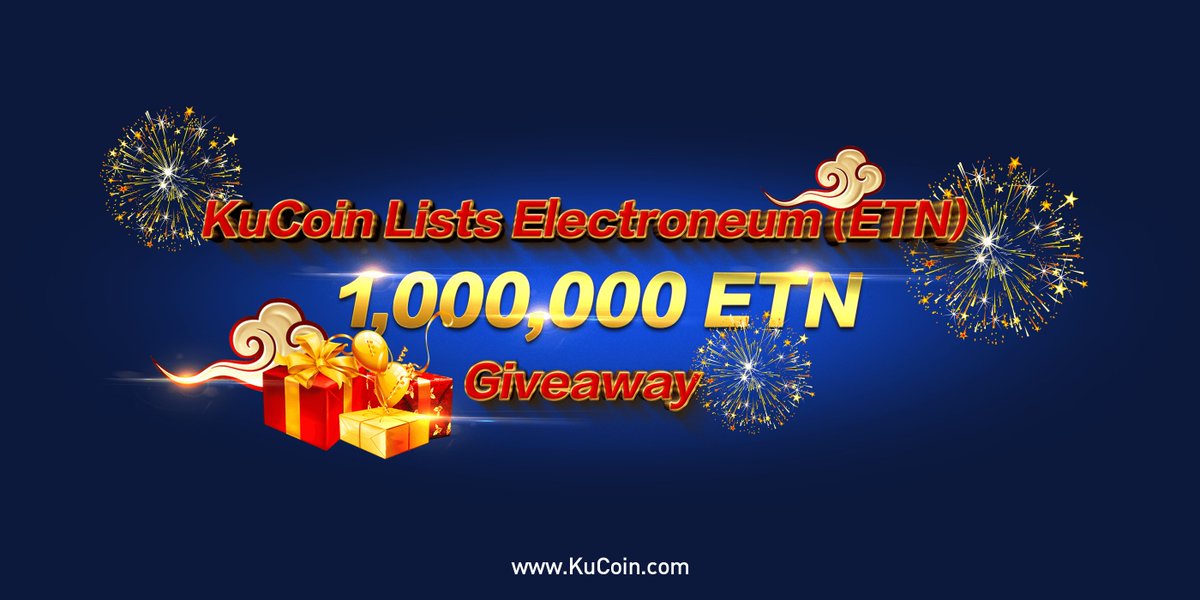 <a href="/kucoincom/">KuCoin</a> and <a href="/electroneum/">electroneum</a> ETN are running a joint promotion to celebrate the listing of ETN on KuCoin . We are offering 1,000,000ETN giveaway for trade ETN on KuCoin. Details Inside: kucoin.com/#/rank/ETN
@BTC <a href="/ETH/">ETH Zürich</a> @KCS <a href="/ETN/">Emerging Technologies</a>