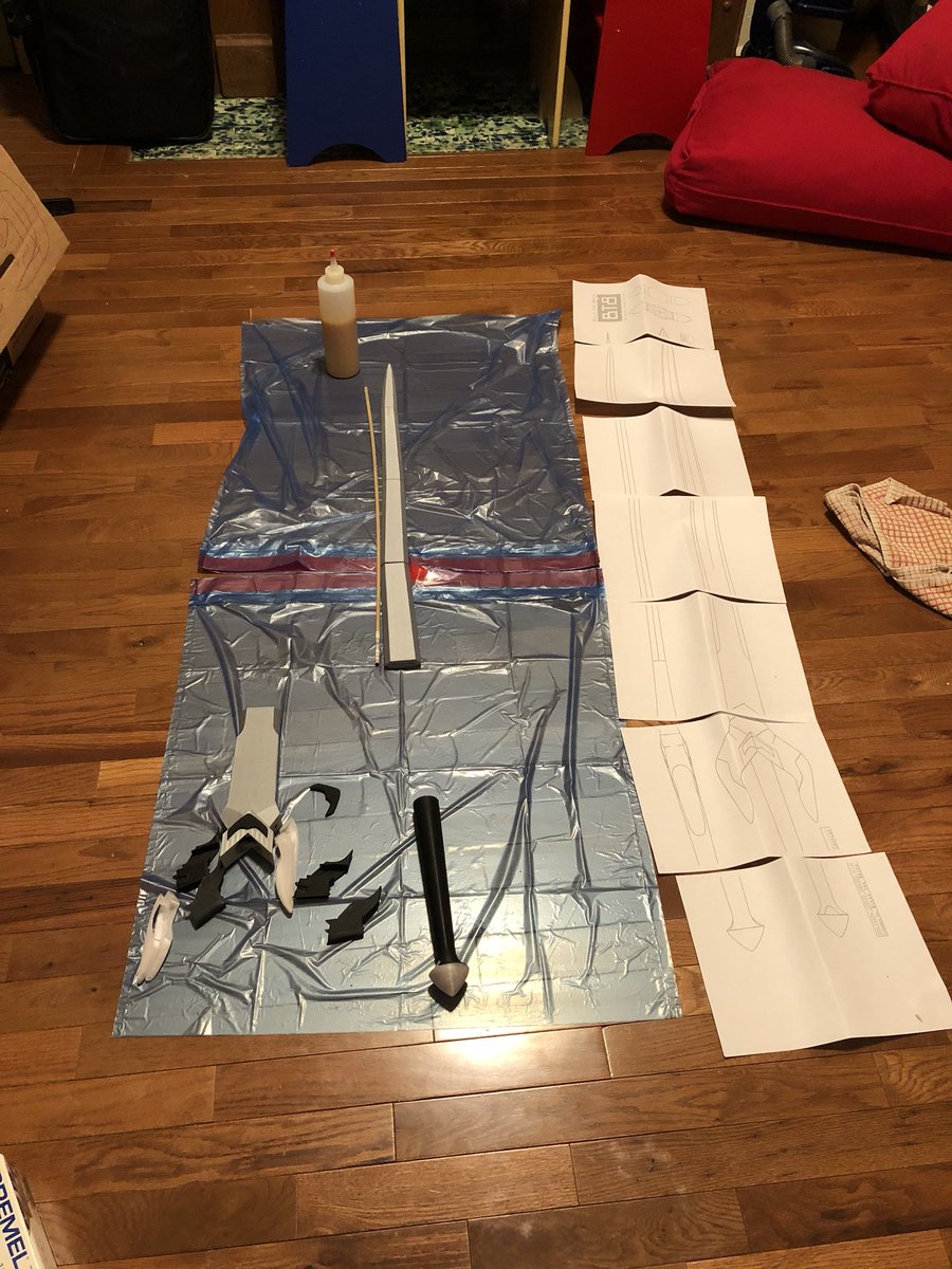 SWSondheimer's tweet photo. Working on @billythebrick ‘s 3-D printed Lotor sword which I’m adapting into a ceremonial sword for #formalshiro #shiro #paladin #voltron #legendarydefender #sdcc2018 https://t.co/6mP8oXlgPh