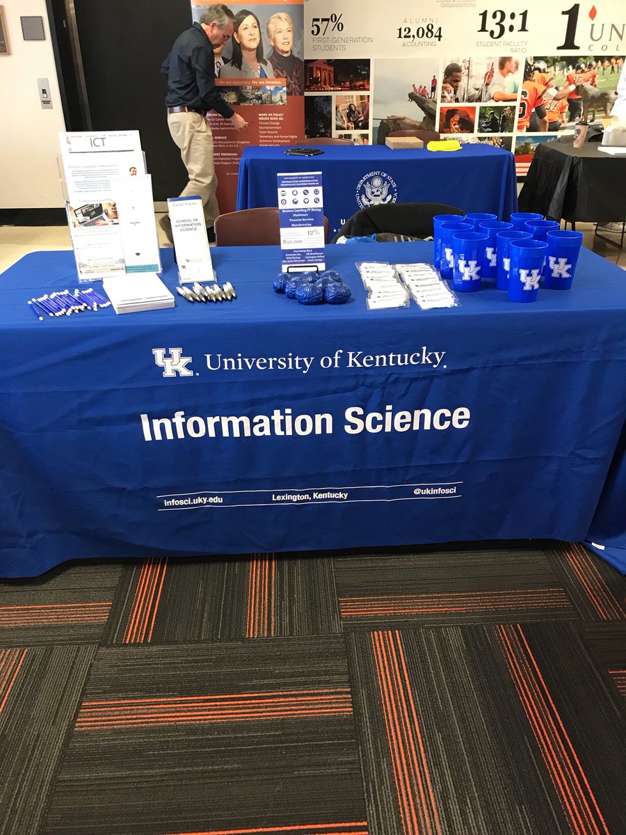 ukinfosci's tweet photo. 👋 We’re excited to see everyone at @UnionCollegeKY college &amp; career fair today! Stop by and say “hi!” @ukyICT @uk_ci @ukygradschool https://t.co/zltoSXgqN3