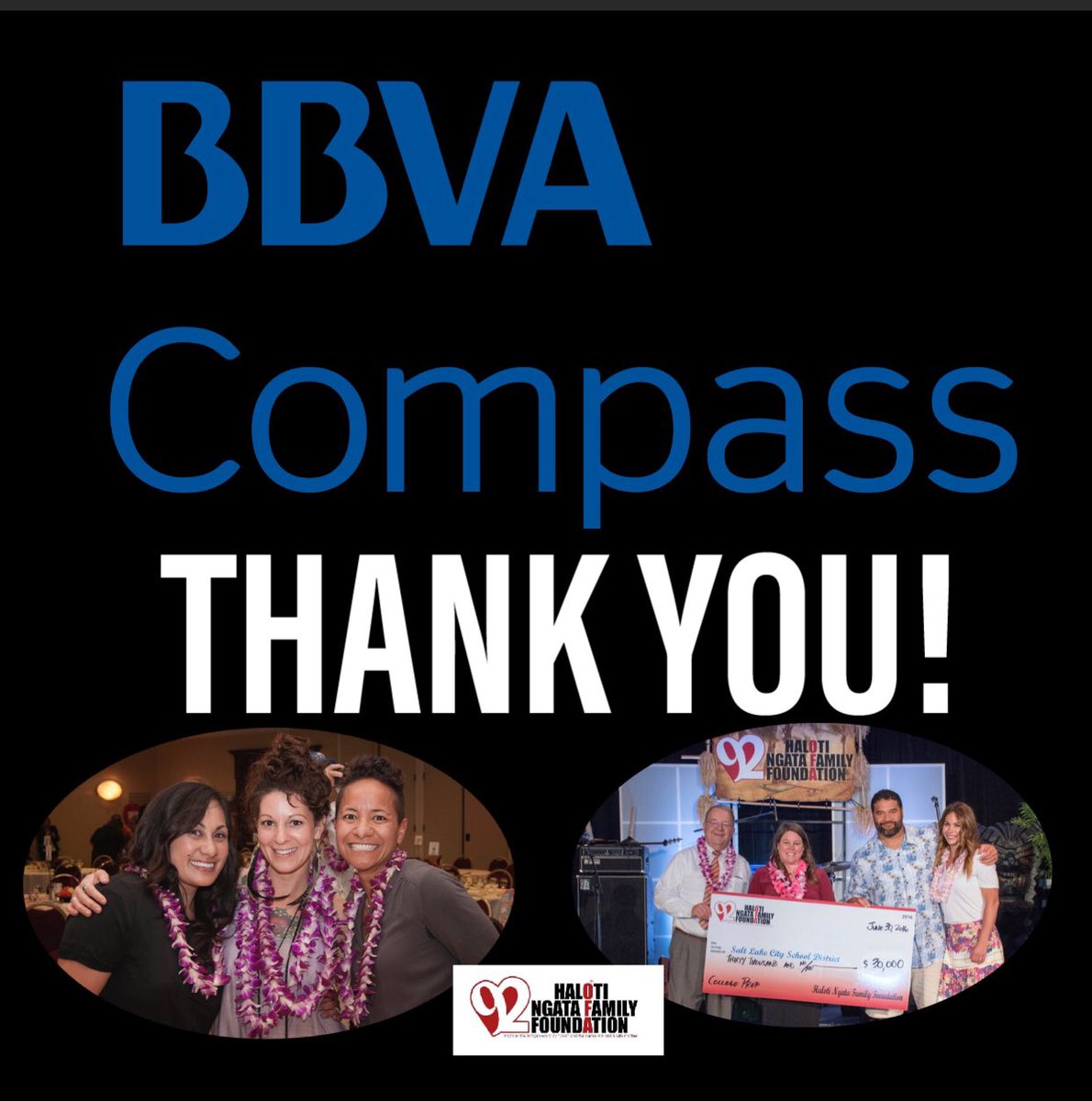 Thank you to @BBVACompass for sponsoring the #HNFF luau again this year! We’re so appreciative for all you do to help students achieve a college education! #ofa #college #education