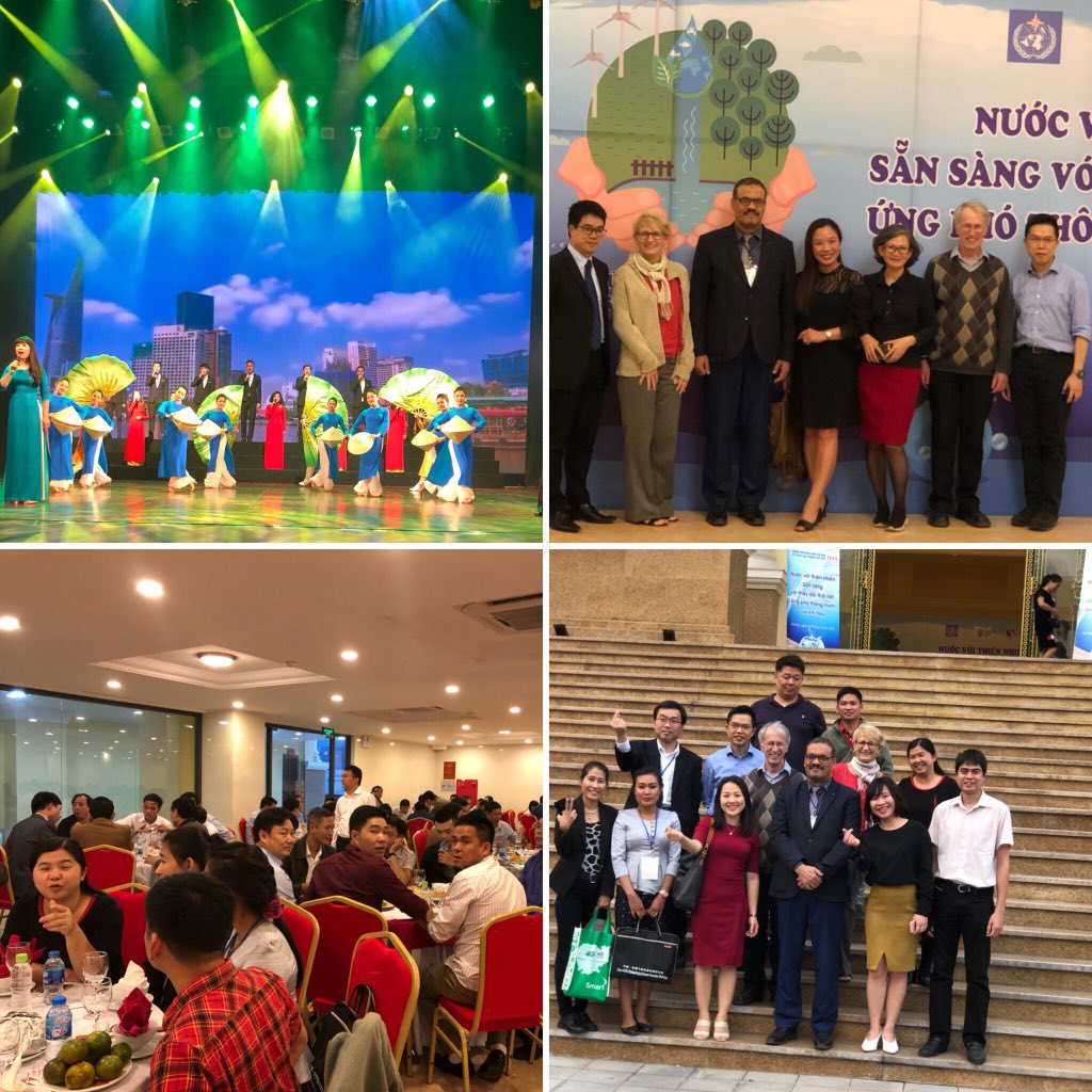 annaghelli's tweet photo. A special celebration #WorldMetDay and #WorldWaterDay with the Vietnam Metoerological hydrological administration during the #SWFDP @WMO training week. Proud of being in the team of lecturers @ECMWF KMA CMA HKO JMA and Canada ! https://t.co/R6Otv8u803