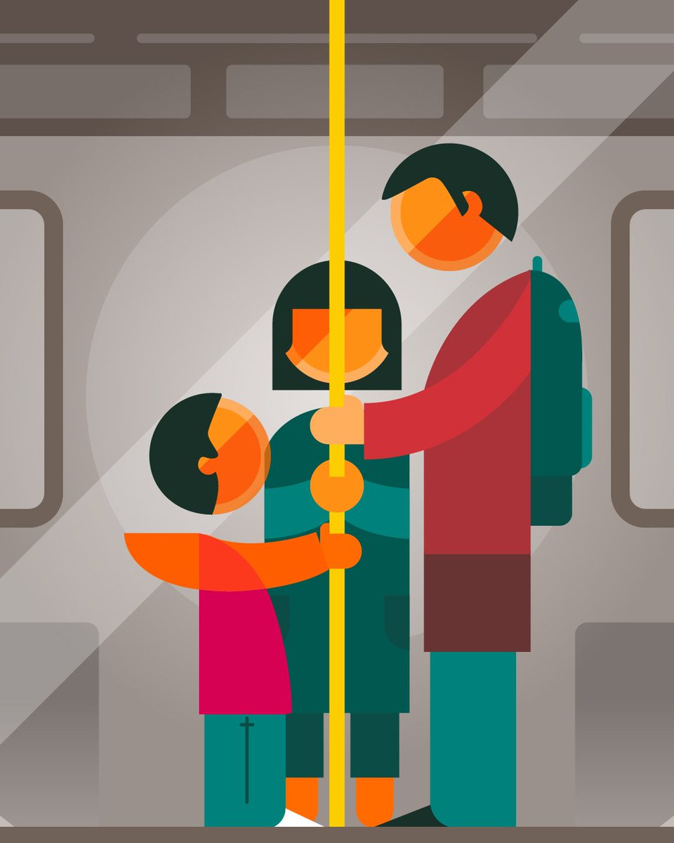 BenIllustrator's tweet image. Colour artworked a sketch from yesterday. I caught a nice little moment on the @TfL tube yesterday with this little family standing in perfect order together.