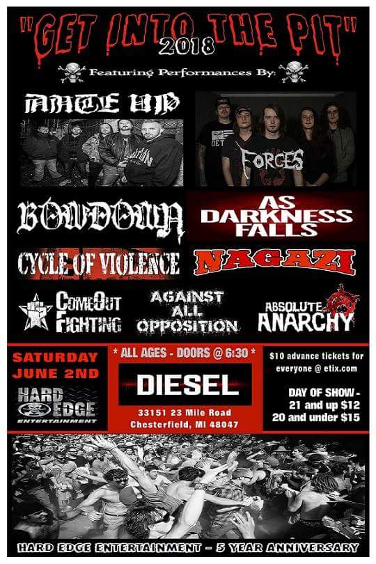 HowieInTheD's tweet image. Get Into The Pit is back for 2018. This year features a hardcore stage and a metal stage. June 2nd at @DieselLoungeMI