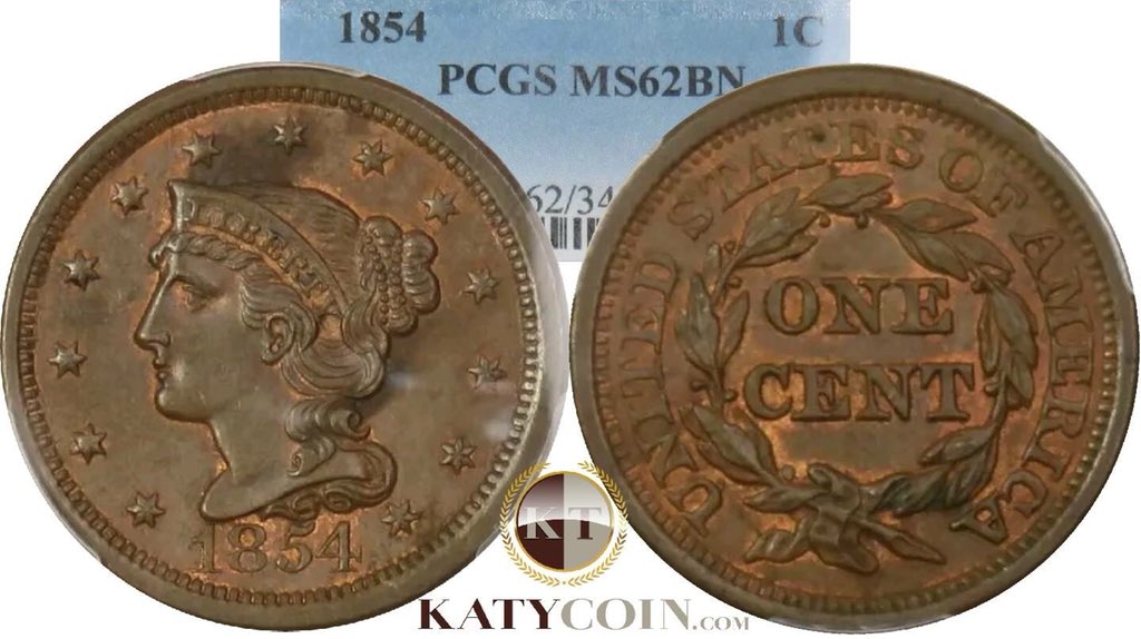 Bigger than a quarter, the United States Large Cents were our first pennies. Nice Uncirculated example from 1854!  See this beautiful piece of history in our Showroom. 
#onecent #coinhistory #usmint #katycoin #katytx #largecent #uncirculated #coins #coincollecting #coincollection