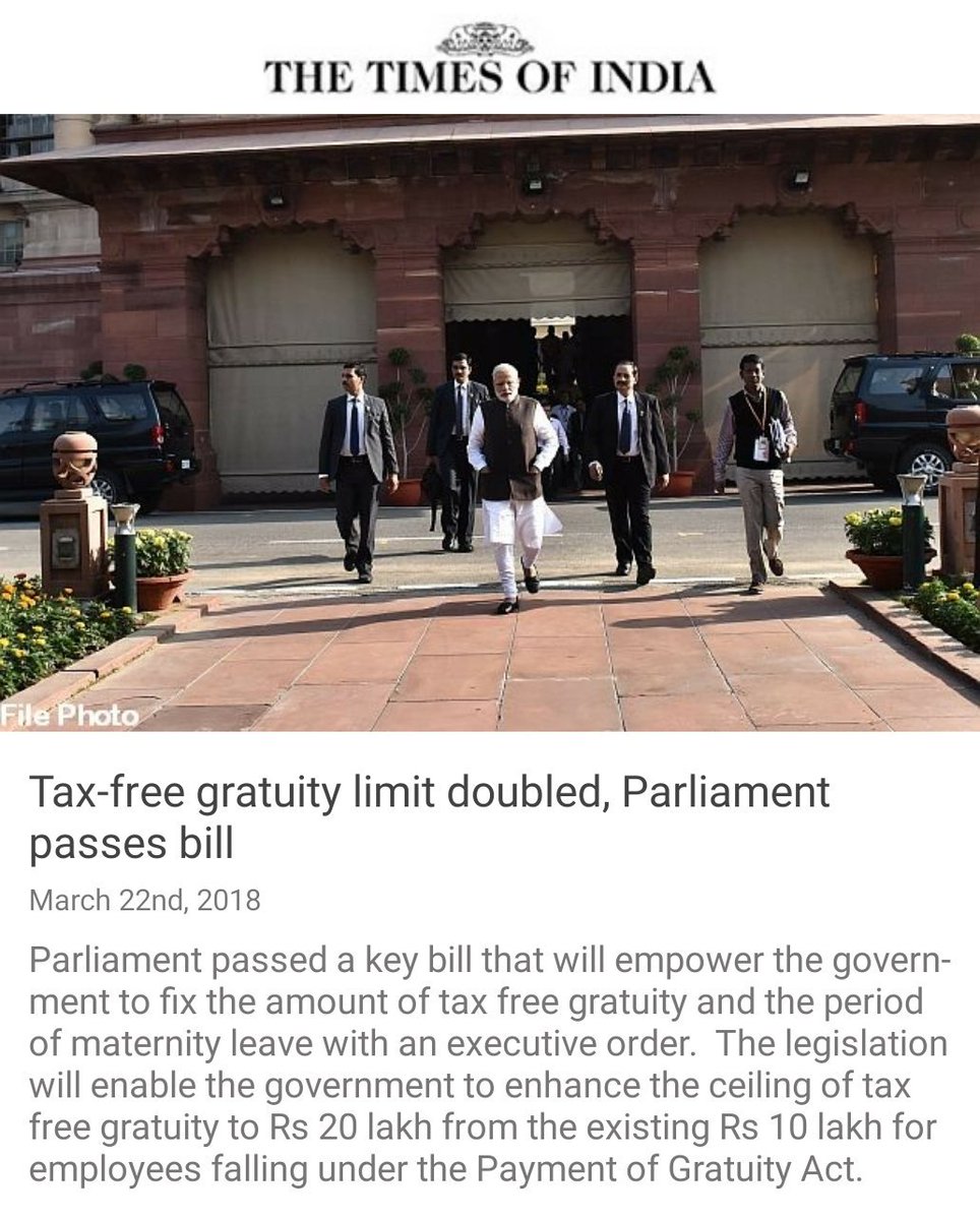 Narendramodi In S Tweet Tax Free Gratuity Limit Doubled