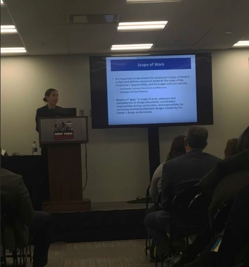 Jessica L. Rothman discussing #construction contracts at #NYBuild2018