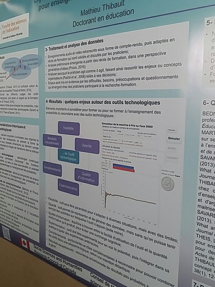ForumNumerique's tweet photo. Mathieu Thibault s'intéresse aux enjeux de l'utilisation des nouvelles technologies pour enseigner les probabilités au secondaire. Il nous présente quelques résultats de sa recherche-formation. https://t.co/SYJFlIynpq