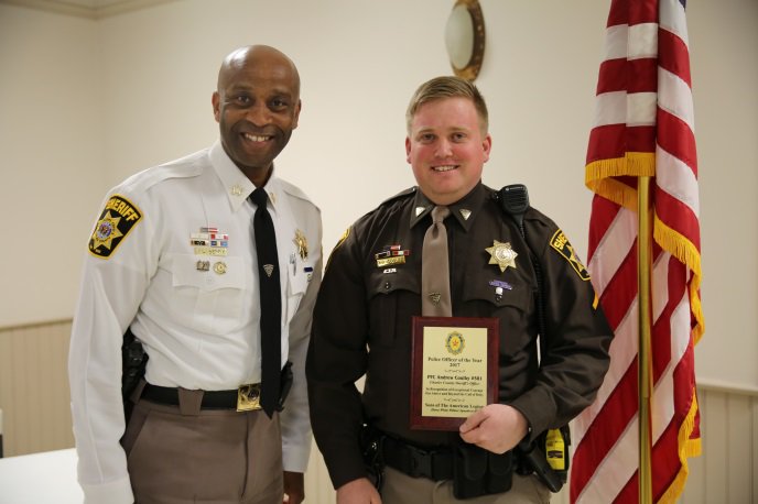 JoinCCSOMD's tweet photo. PFC Andrew Coulby was selected as the @AmericanLegion (Squadron 82) Police Officer of the Year for 2017. PFC Coulby was selected due to the extraordinary bravery and courage he displayed when responding to the scene of a murder/suicide in March 2017. #JoinCCSOMD #CCSOPRIDE https://t.co/0ixWBUbNbW