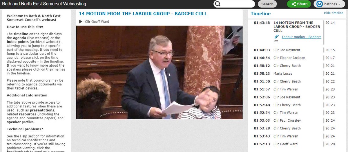 bathnes's tweet photo. A lot of discussion taking place on the Labour Group motion on the badger cull.
Watch the live #BathnesWebcast via the link: https://t.co/mDowC2kfyE
#BathnesTV https://t.co/TQdiyqQSTF