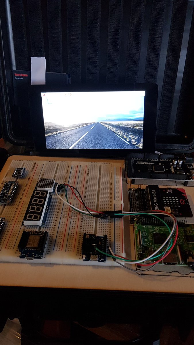 ste5eu's tweet image. New Pi screen from @pimoroni is working well in my #makerbox
