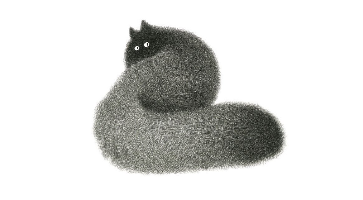 thisiscolossal's tweet image. Delicate Inked Lines Form Fluffy Black Cats in Illustrations by Kamwei Fong thisiscolossal.com/2018/03/fluffy…