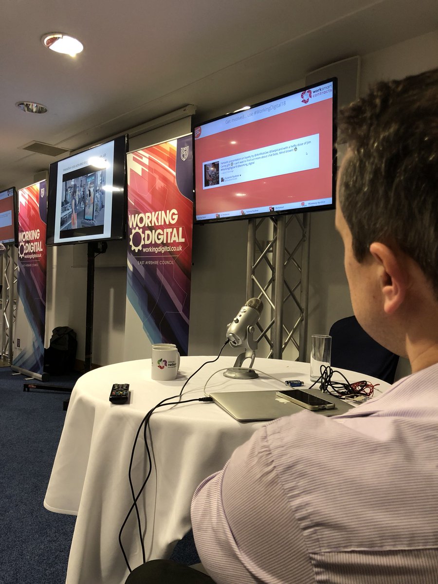 working_digital's tweet photo. Even our @colinkelly is engrossed in #WorkingDigital18’s final speaker, Stephen Whitelaw! 

Ps. He’s sat in our @WorkSmartLtd Pod! 😉 https://t.co/4Y1NhzPrs5
