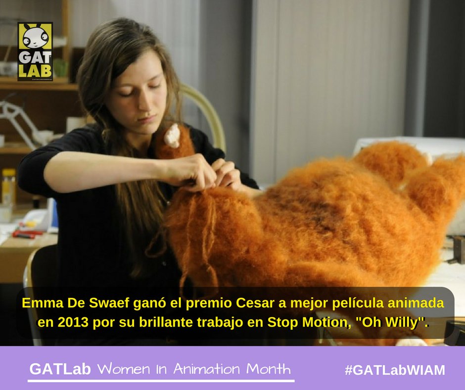 GatLabAnimation's tweet image. EMMA DE SWAEF es una animadora y directora de nacionalidad Belga, junto a su colaborador Marc James Roels ha creado increíbles trabajos con la técnica de Stop Motion y recibió varios reconocimientos importantes por su trabajo en el cortometraje &quot;Oh Willy&quot;.

#GATLabWIAM #animacion