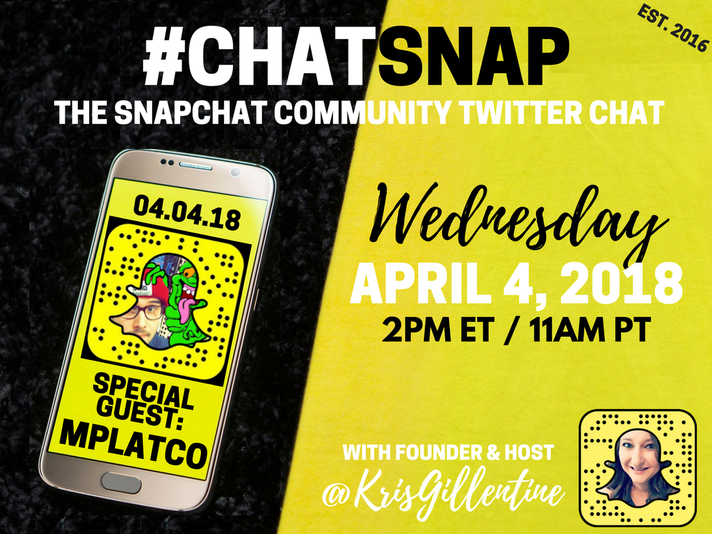 KrisGillentine's tweet photo. @KahjHuitt @jcsuceo Hi, Kahj! We're excited to have you! The next #ChatSnap (our 100th chat!) is actually on April 4th. We now meet the 1st Wednesday of every month. We'll have Snap superstar @mplatco as our guest! See you there!! #forstudentschat https://t.co/GHw0CYSxY2