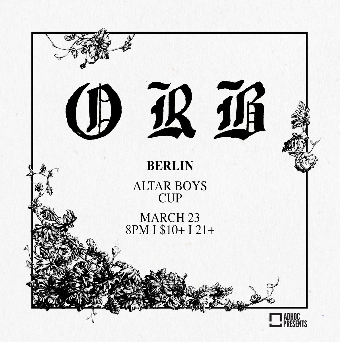 adhocfm's tweet photo. 🔮don't miss out 🔮

🔮ORB plays Berlin tomorrow!! 

🔮w/ Altar Boys (members of Weekend, Vexx) and CUP

🔮grab tix here: https://t.co/x6tNWTpC7c https://t.co/MizjOgurqs