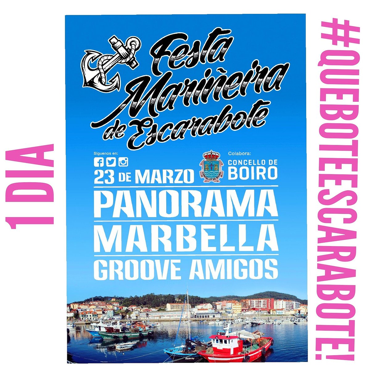 FDMEscarabote's tweet photo. 1DAY! #VIERNES23MARZO 🔥
Lo mejor de la #Electronica para quemar zapatilla!☆PANORAMA☆GÄ☆MARBELLA
📍PuertoEscarabote-Boiro. https://t.co/7sLCjWo9OD