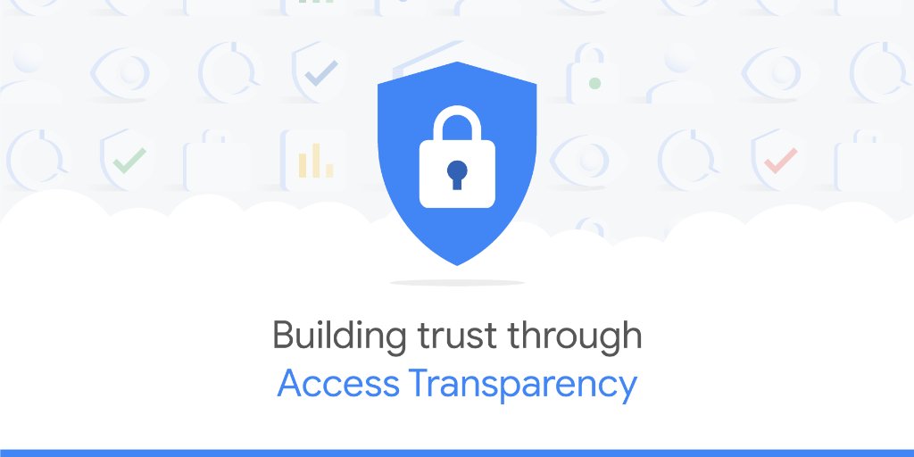 GoogleCloudTech's tweet photo. Get a more comprehensive view of admin activity in the cloud with Access Transparency Logs, now in beta → https://t.co/F1chzs9OtO https://t.co/XrqxefbCb3