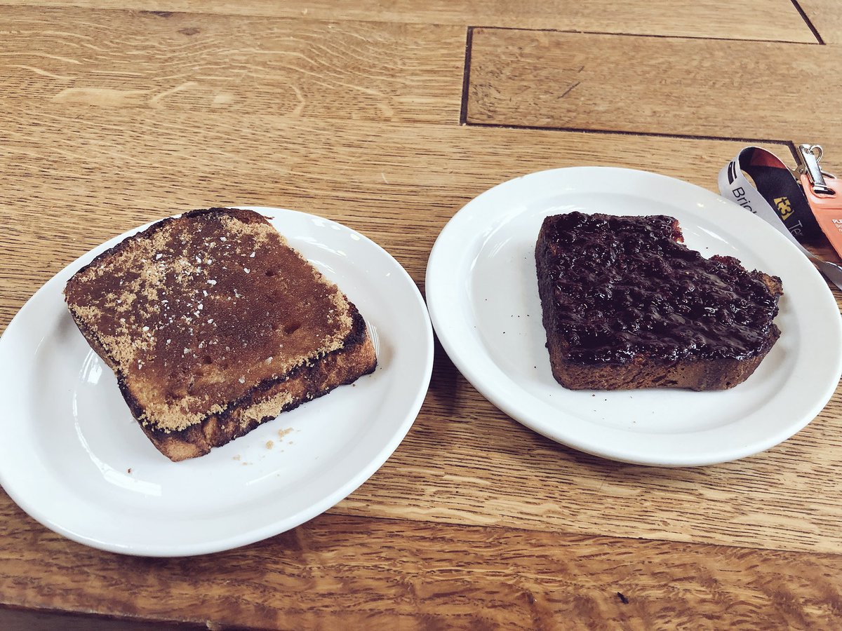 Feels a bit indulgent to get 2 pieces of toast for breakfast, but it tastes delicious #breakfast #fancytoast #sf