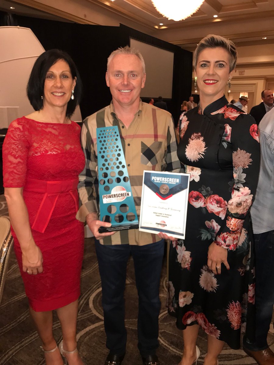 PowerscreenCS's tweet photo. Congratulations to our Owner and President @ACCoalter on receiving the distinguished award for @Powerscreen Global Leader Technical Support Innovation at the #Powerscreen Global Dealer Conference in Miami FL last night. #PowerscreenFuture #crushingit #screeningit https://t.co/Zz8DO0qbiy