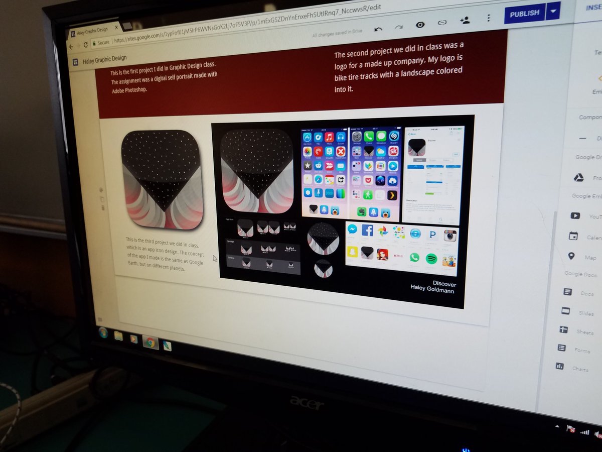 I had the pleasure of observing Ms. Sharples' Graphic Design class use Photoshop to create app icons, today.