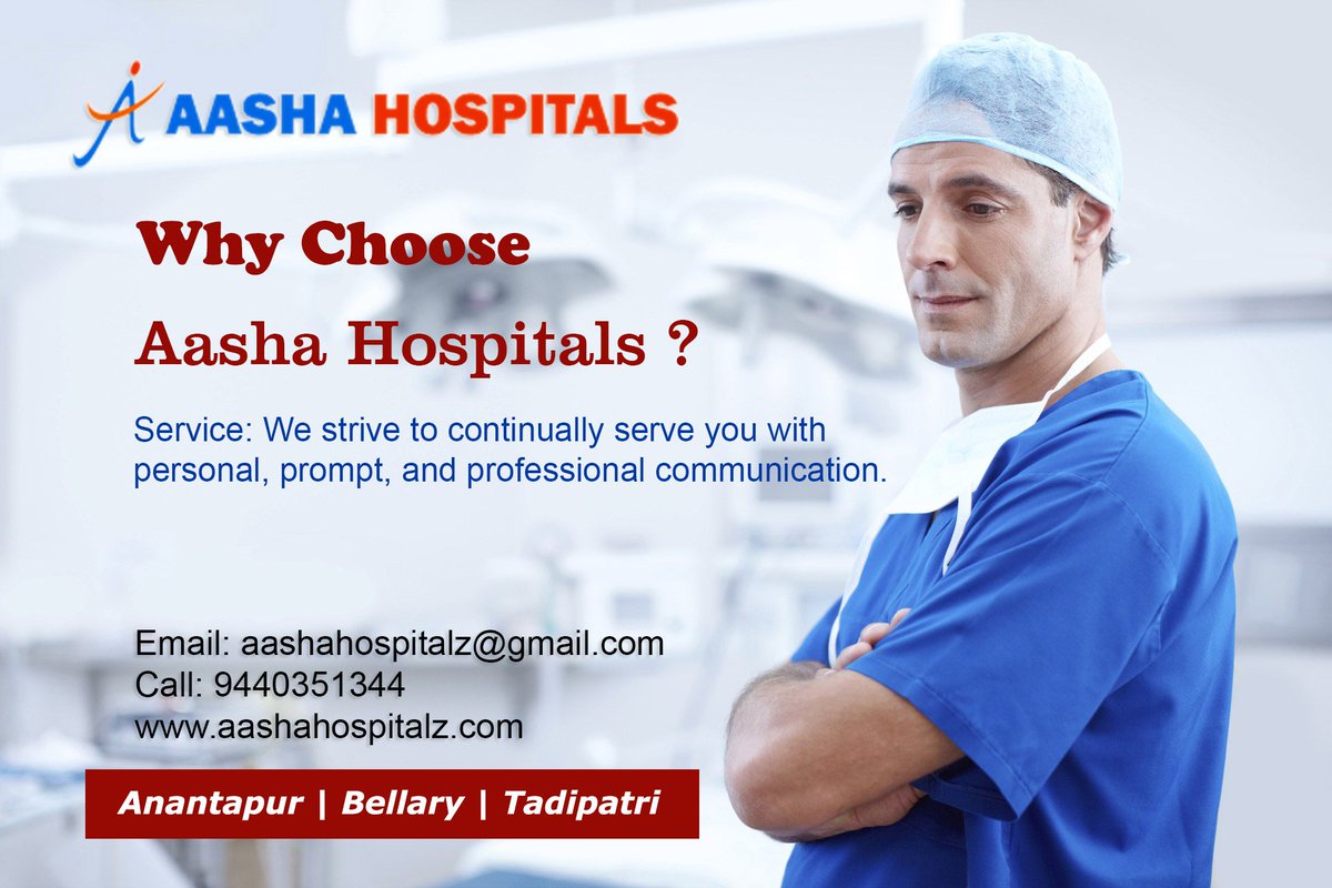 AashaHospital's tweet photo. https://t.co/kQIaWPD9p1

Best Hospital in Anantapur, Bellary, Tadipatri: Our mission is to render the World-class care in a patient friendly environment with the application of modern technology  at an affordable cost.

Call Us Now @ Aasha Hospitals:

Phone : +91 9440351344 https://t.co/mFd0asLjm0
