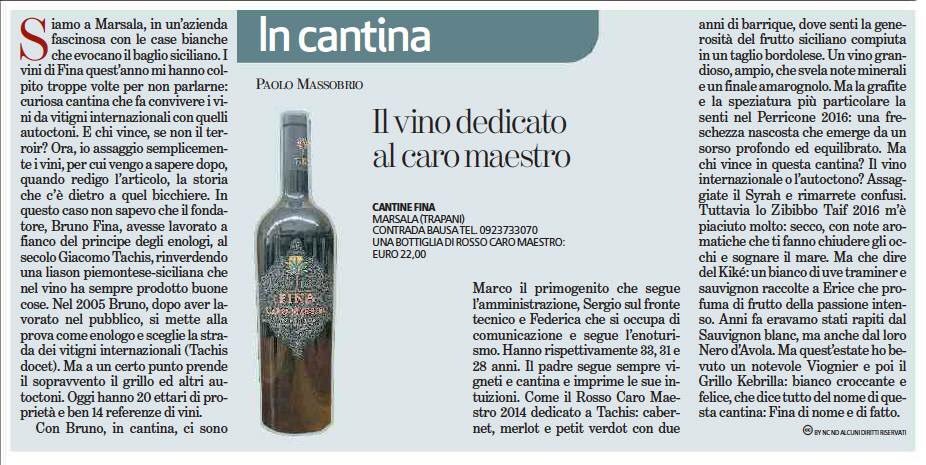 Oggi su <a href="/LaStampa/">La Stampa</a>  <a href="/Massolon/">Paolo Massobrio</a> <a href="/Golosaria/">Golosaria</a>  #caromaestro #winelover #wineoclock #19marzo #Leone @VinidiSicilia <a href="/wineinsicily/">Wineinsicily</a> <a href="/MTV_Italia/">MovimentoTurismoVino</a>