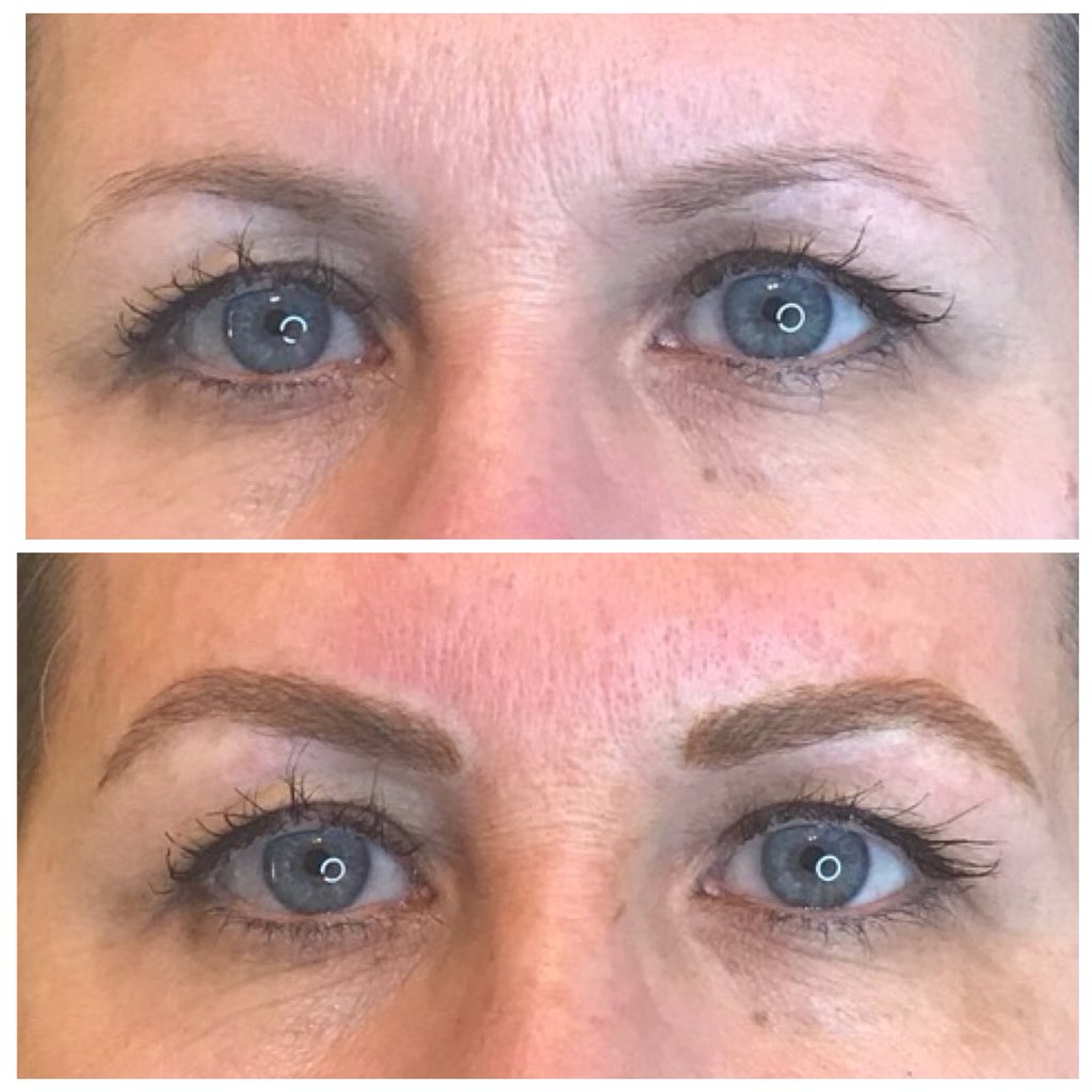 Before & after hair stroke eyebrows! Save time everyday and wake up with full and beautiful natural looking eyebrows. Call 941-539-7990 for a complimentary consultation today! #sarasota #permanentmakeup #follow #followus #eyebrowsonpoint #natural #beauty #hairstrokebrows