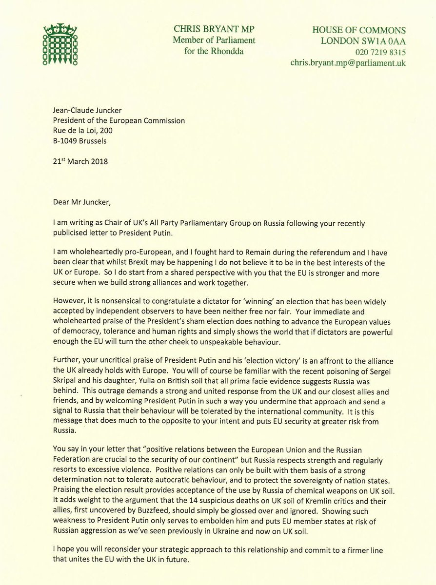 Chris Bryant auf Twitter: "My letter to @JunckerEU following his