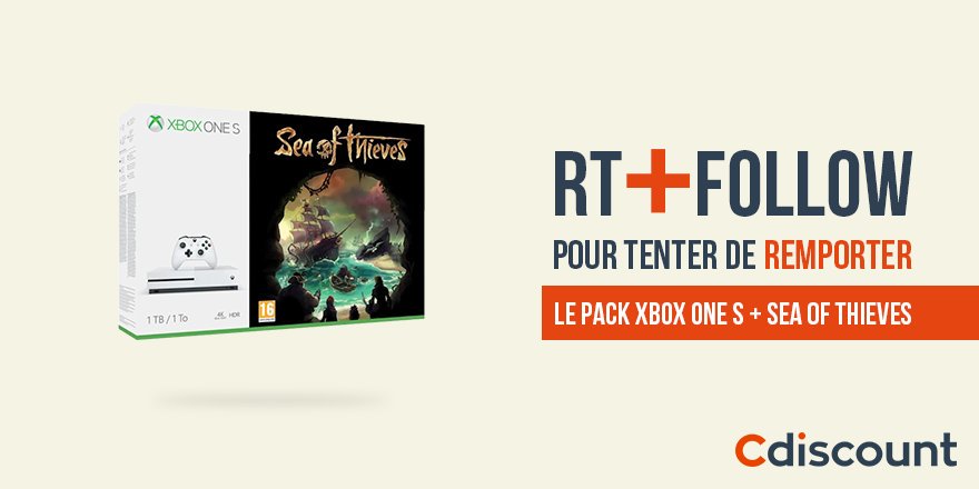 SchnapsyX's tweet photo. 🎁 #Concours 

À gagner : Pack #XboxOneS + #SeaOfThieves ➡ https://t.co/SDfQzVb2f7

✅Pour participer : RT + Follow @Cdiscount

🗓TAS 29/03 by #PlayDown_FR via @c0nvey https://t.co/6RhnzKh8FR