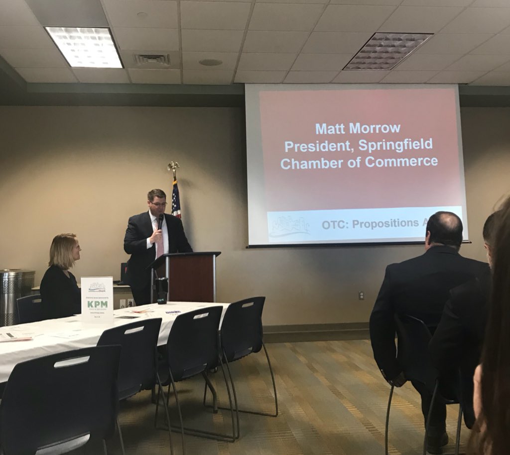 Great to be @OzarkChamber GAO to hear @SGFChamber’s @matt_morrow talk about Proposition A & B, and why everyone should vote yes! @OTCedu has been a great community partner and steward with our tax money. #yesforOTC #YESonAandB #noexcuses #SGFYPsVote