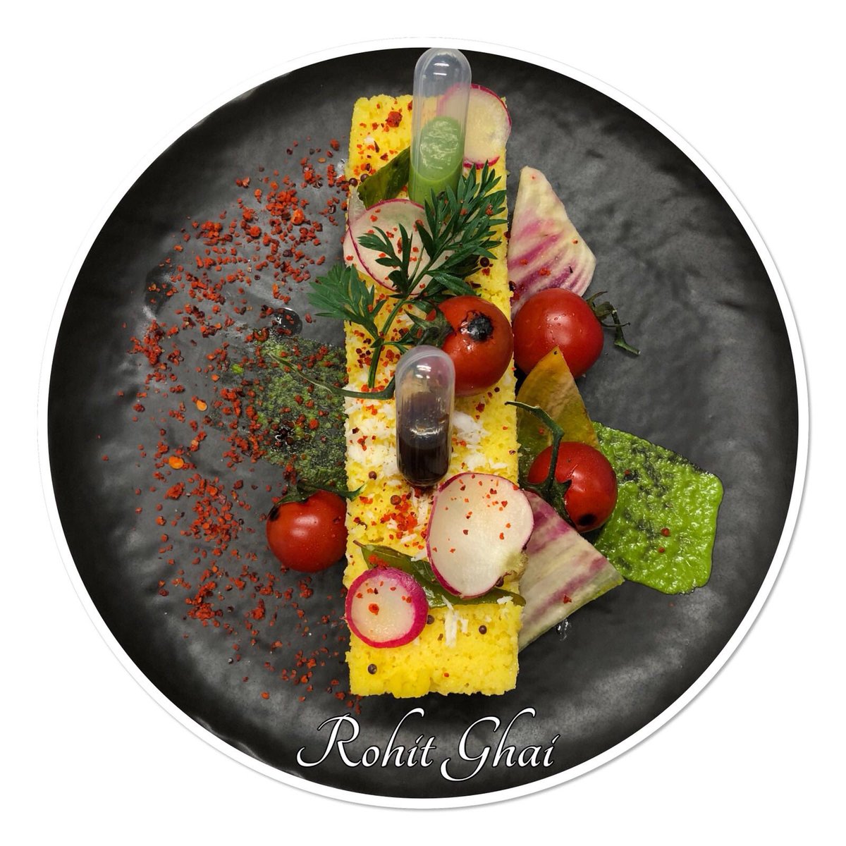 Stunning new Spring dish from Michelin star <a href="/ChefRohitGhai/">Rohit Ghai</a> Steamed Gram Flour Cake with Heritage Seasonal Vegeteable Salad, perfect as a light, healthy treat on a day like today. Chef has been busy working on an exciting new project &amp; will be back soon with a bang.