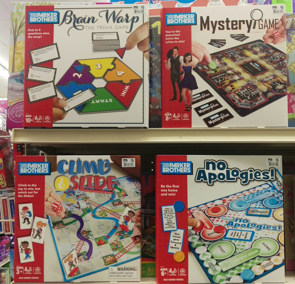 robtcore's tweet photo. What the hell @Hasbro?! Don't you already make the name brand versions of these games? #FarkerBros  #BoardGamerGate https://t.co/jifudmTEzG