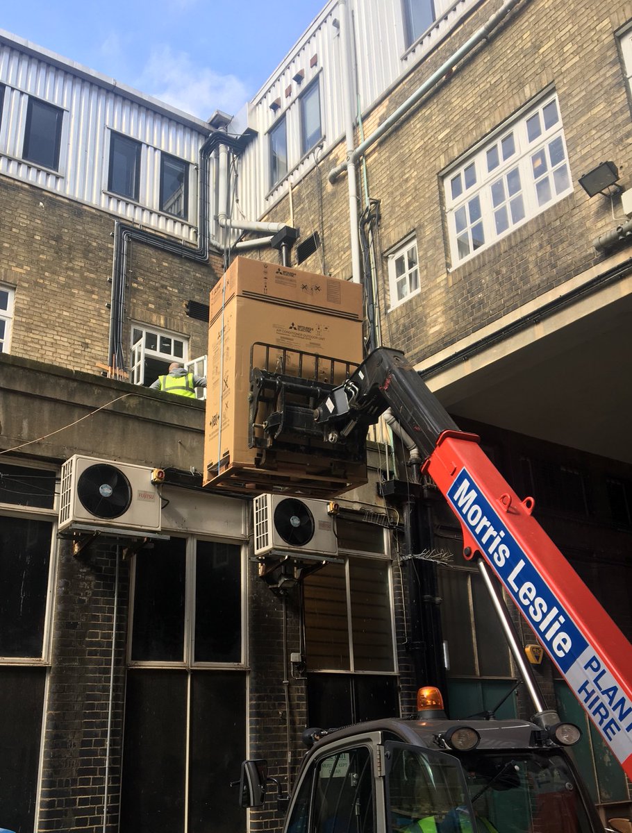 Mitsubishi Outdoor Units going up the roof!