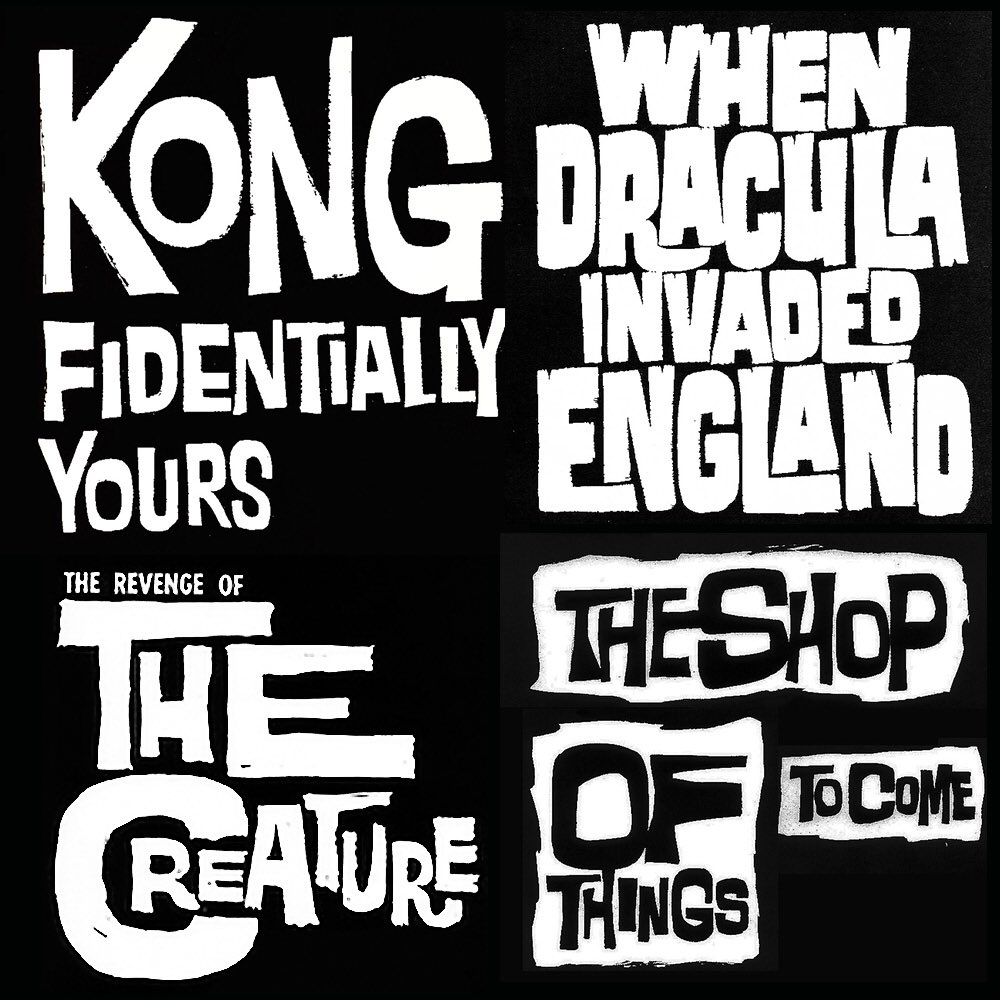 tweedlebop's tweet photo. #inspirationalart Designer Harry Chester’s Famous Monsters interior lettering. I could do a week posting of all of the amazing lettering on every horror / model kit / book / magazine his studio created. @FamousMonsters #famousmonsters #harrychester #fontporn #monstermagazine https://t.co/xOJ9LorVz3