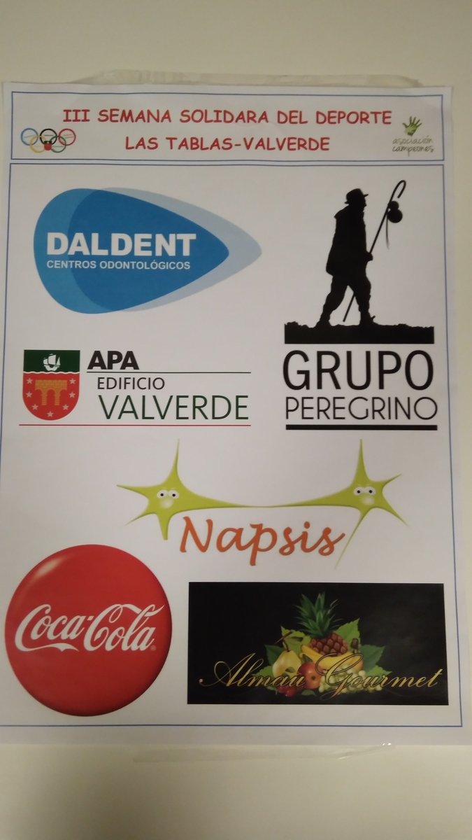 ColegioTabValv's tweet photo. Hace una semana teníamos un reto junto con #AsociaciónCampeones. Ahora podemos decir que.. ¡¡Reto conseguido!! ¡Muchísimas gracias a todos! Y a nuestros patrocinadores, sin ellos esto no habría sido posible 😀 @Daldent #napsis #cocacola @APATabValv #GrupoPeregrino #AlmauGourmet https://t.co/t5rNpjqpqu