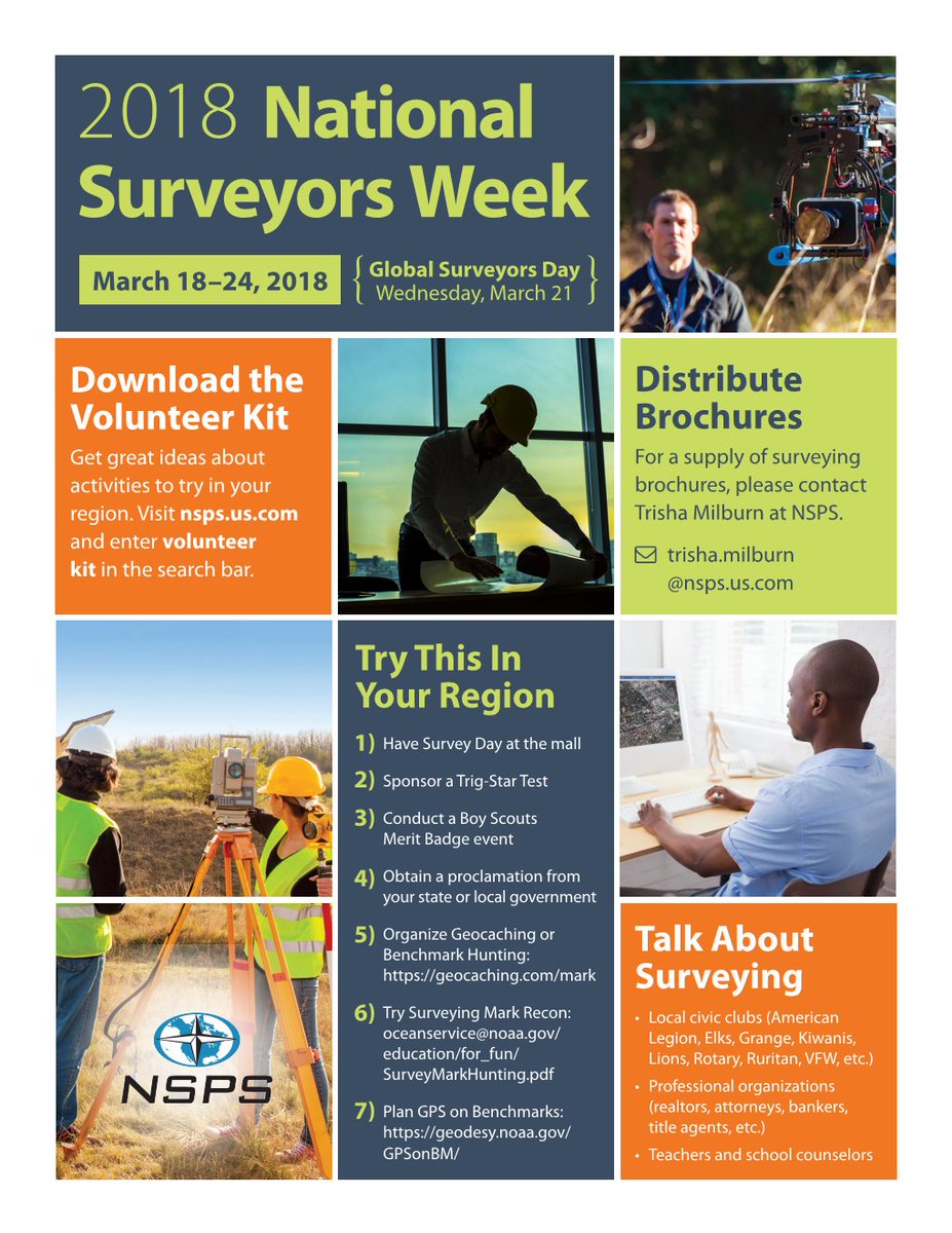 cswst2's tweet photo. Happy #NationalSurveyorsWeek Are you interested in land surveying? Ask our surveyors how cool their jobs are today! You can also learn more about survey activities to connect the public by visiting the National Geodetic Survey! https://t.co/cvrbadzHsd  #Surveying #magicinmotion https://t.co/YFx2KVJ20z