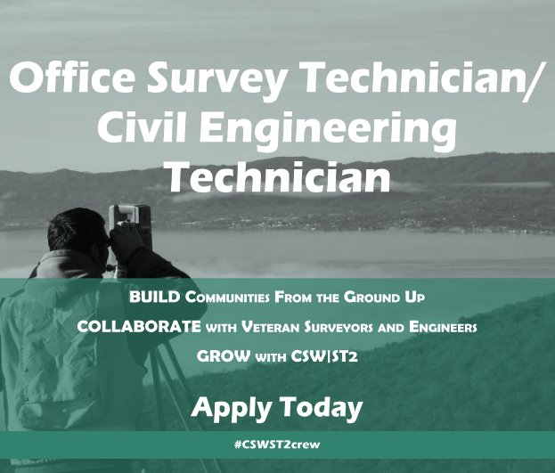 cswst2's tweet photo. Happy #NationalSurveyorsWeek Are you interested in land surveying? Ask our surveyors how cool their jobs are today! You can also learn more about survey activities to connect the public by visiting the National Geodetic Survey! https://t.co/cvrbadzHsd  #Surveying #magicinmotion https://t.co/YFx2KVJ20z