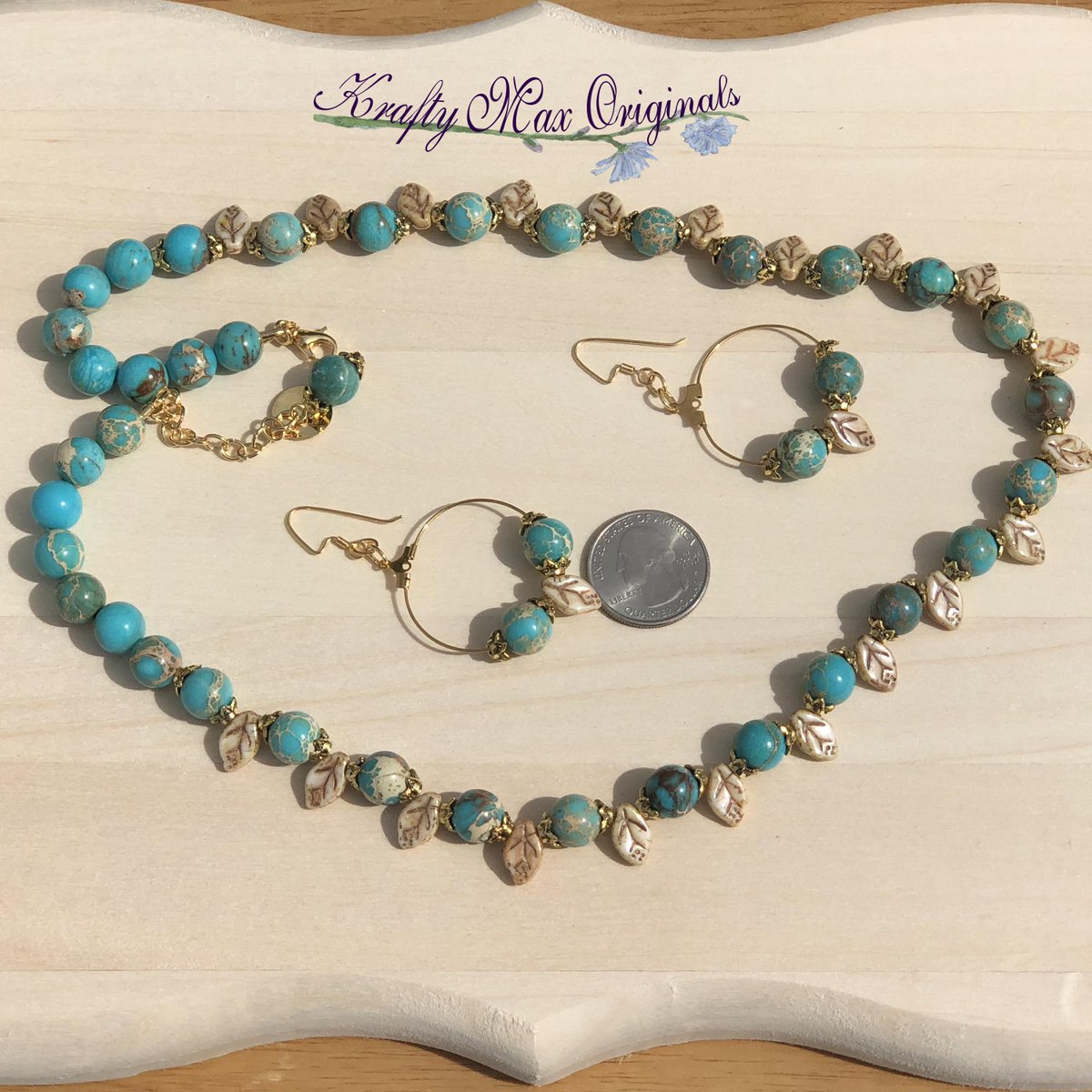KMDESTASH's tweet image. NEW LISTING! Teal &amp;amp; Ivory Vintage Leaves Necklace Set $38 kraftymax.net/shop/teal-magn… #handmade #jewelry #supporthandmade #buyhandmade #handmadelove #jewelrydesigner #jewelryart #uniquejewelry #handcrafted #kraftymax #kmax #necklace #earrings #leaf #leaves #gemstone #teal #vintage